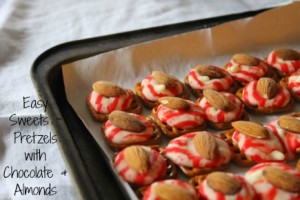 Easy Sweets  Pretzels with Chocolate & Almonds