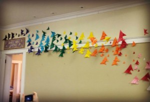 DIY Origami Butterfly Installation 