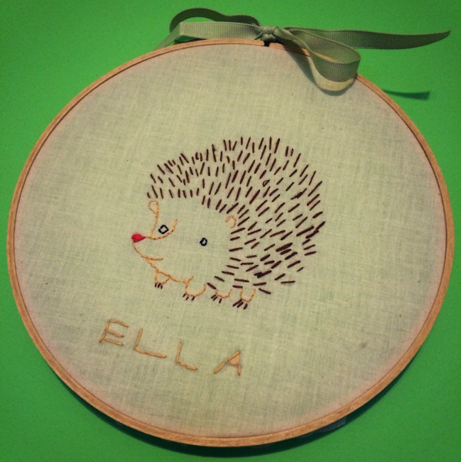 Penguin and Fish Embroidery Hedgehog