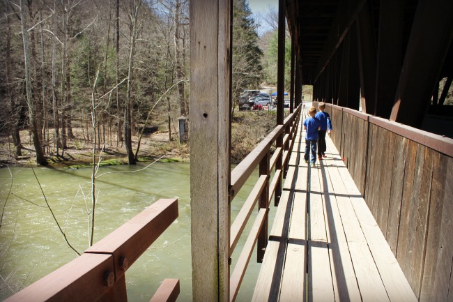 Mohican State Park Boys on Bridge